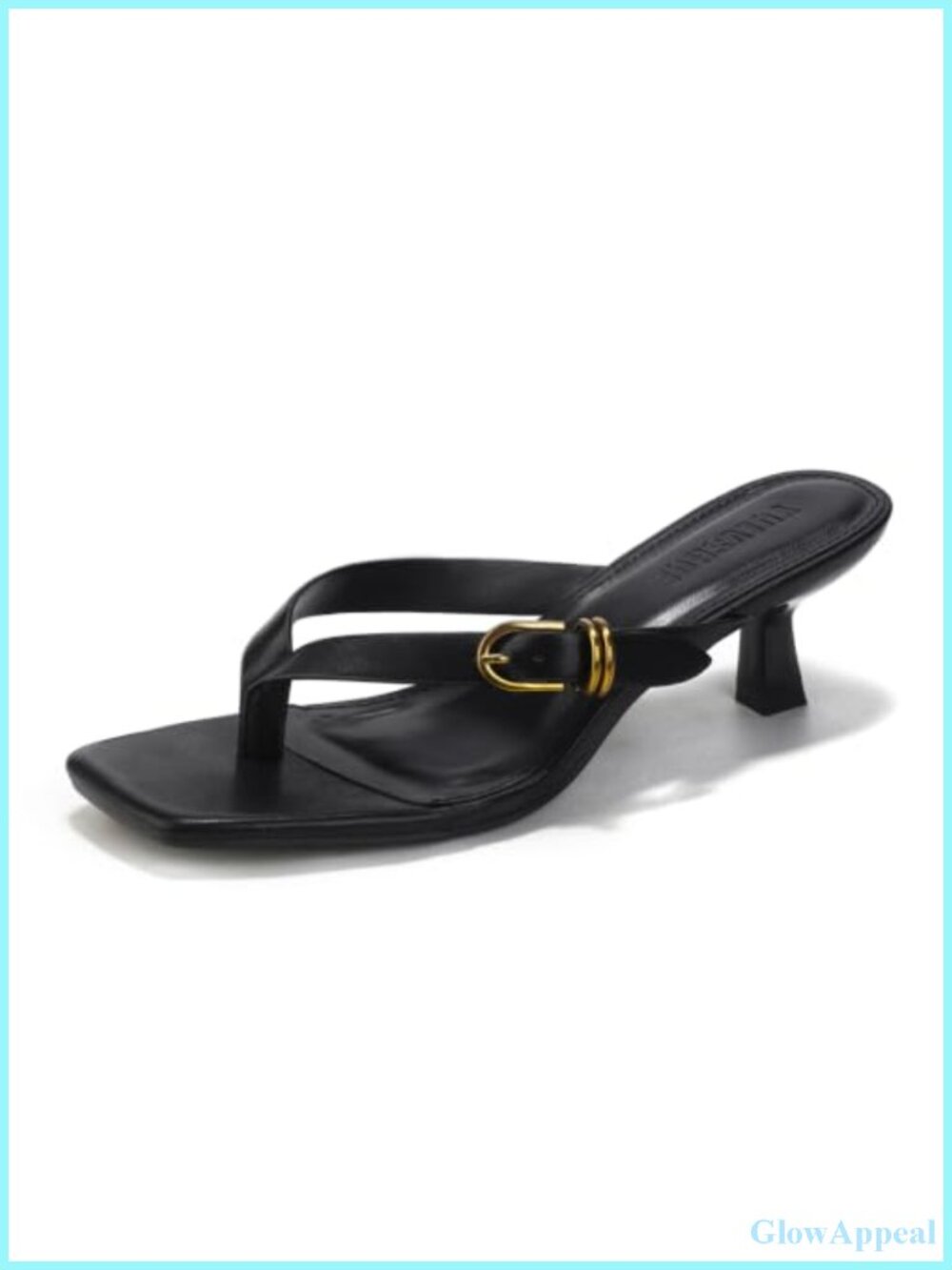 Women's Kitten Heel Square Toe Flip Flop Sandals